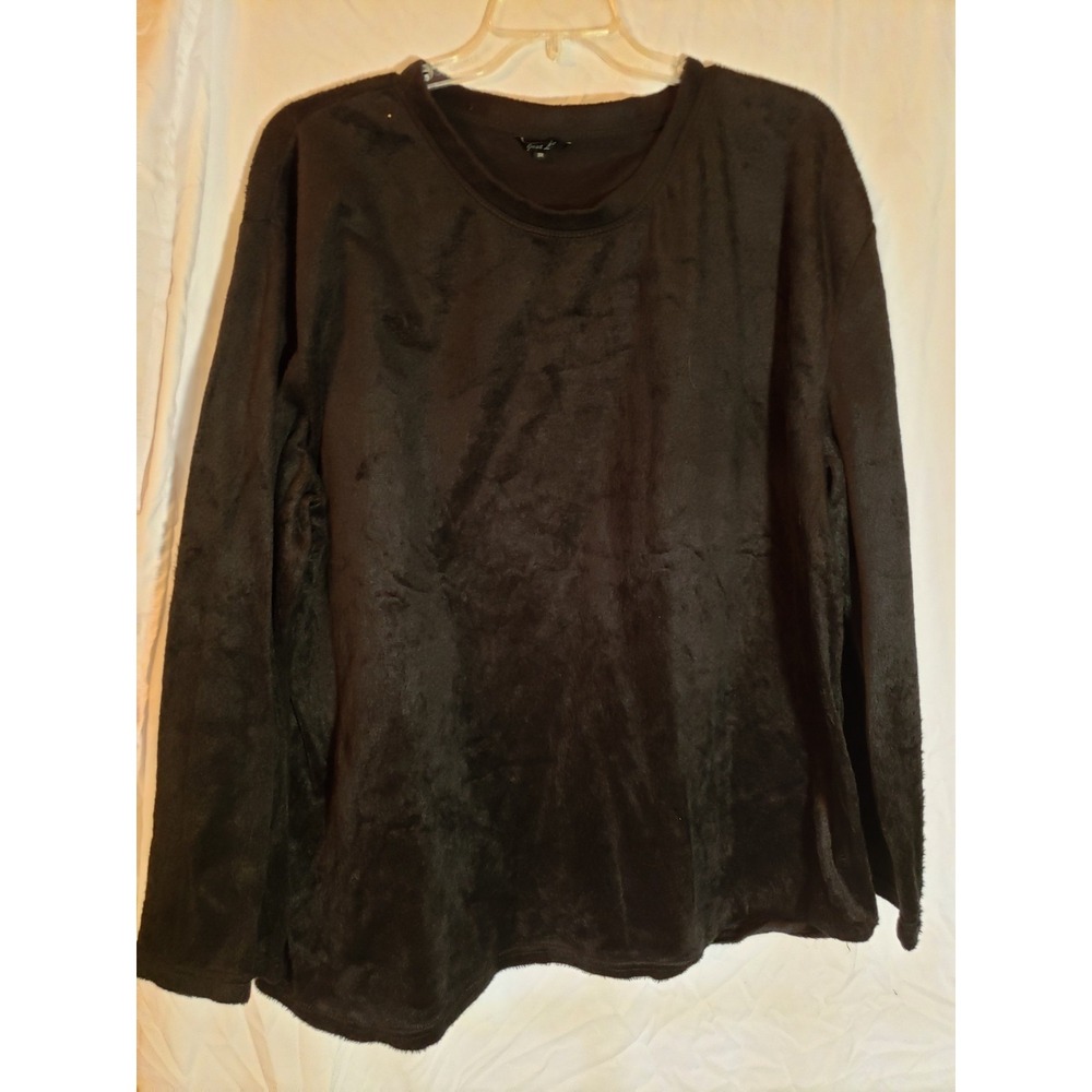Women's Just Love Black Long Sleeve Fleece Top Size 3X